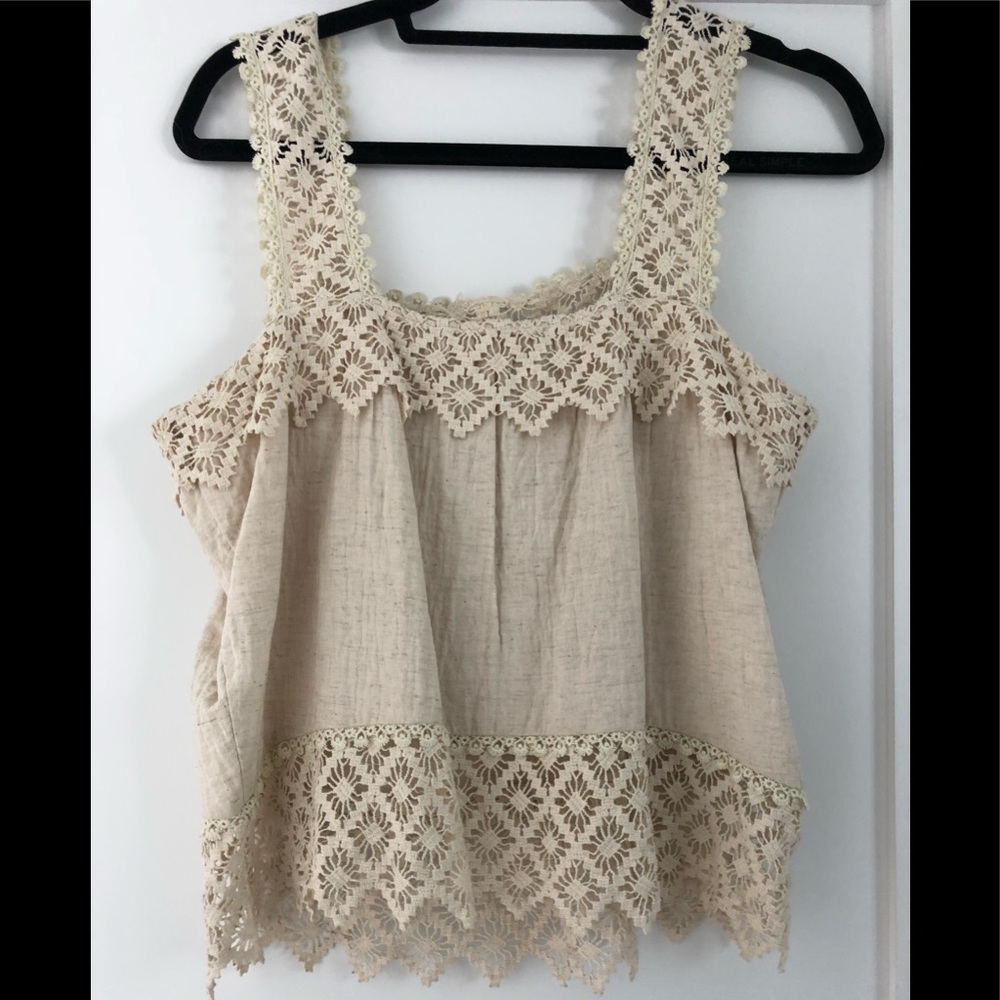 Burning torch crochet woven top